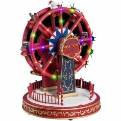Féérie Lights & Christmas Village de Noël manège à roue 24 LED Objets de décoration Couleur Rouge