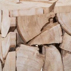 Féérie Lights & Christmas Pouf tabouret carré bois 30 cm Décorations textile Couleur Beige -Christmas Soldes Boutique 24199173 500 C