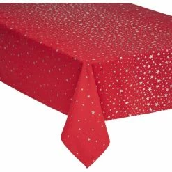 Féérie Lights & Christmas Nappe 140x240 cm Etoiles rouge argent Linge de maison Couleur Argent