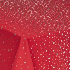 Féérie Lights & Christmas Nappe 140x240 cm Etoiles rouge argent Linge de maison Couleur Argent -Christmas Soldes Boutique 24199176 500 C