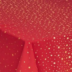 Féérie Lights & Christmas Nappe 140x240 cm Etoiles rouge or Linge de maison Couleur Doré -Christmas Soldes Boutique 24199178 500 C
