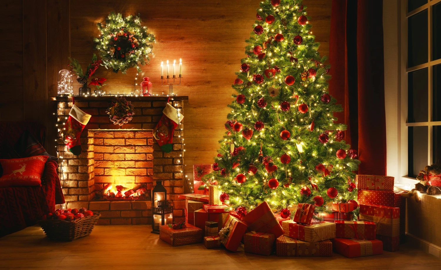Christmas Soldes Boutique -Christmas Soldes Boutique interior christmas magic glowing tree fireplace royalty free image 1628537941